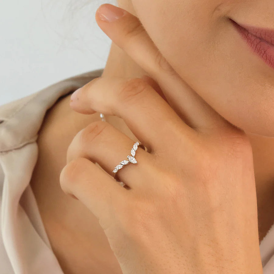 Silver Sparkly Couture Ring Katelyn ST2525