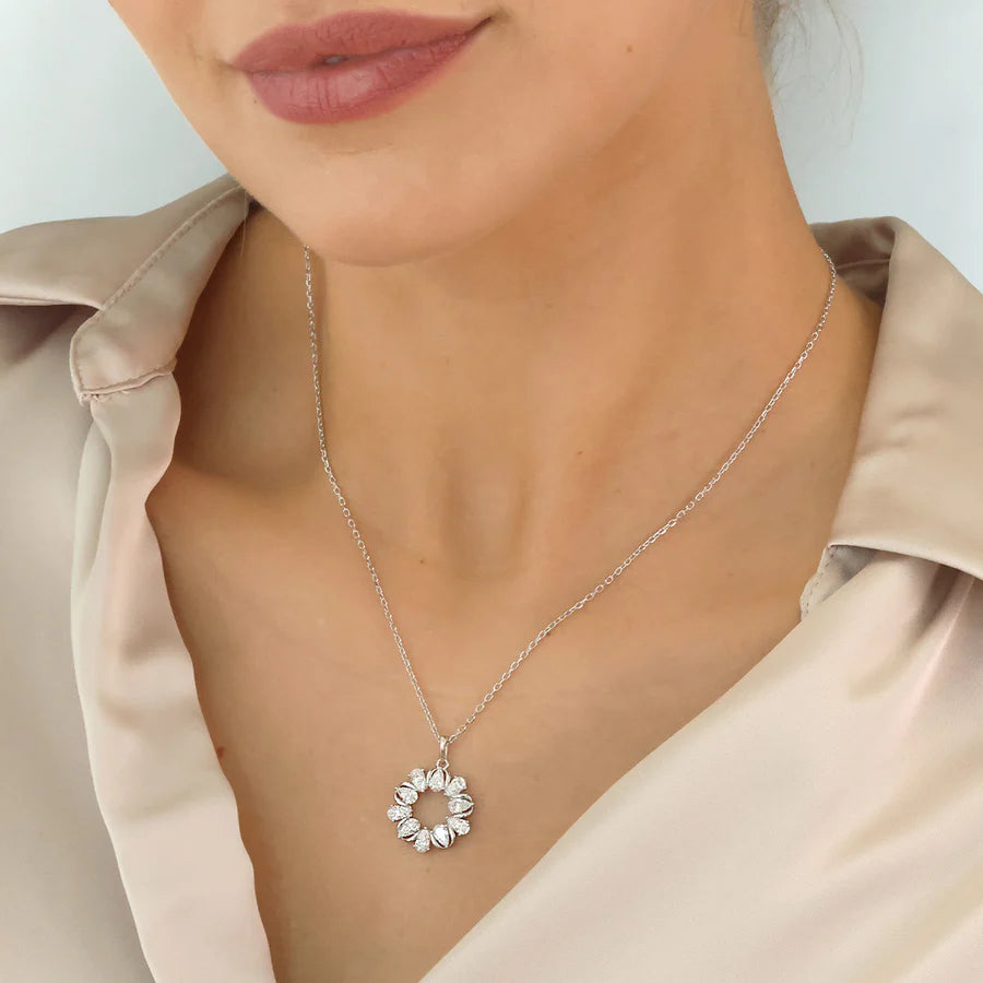 Sterling Silver CZ Sparkly Couture Necklace Brianna ST2553