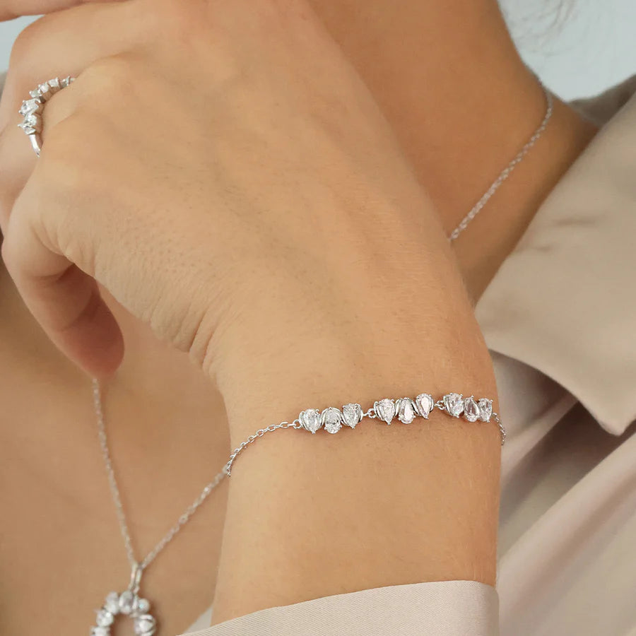 Silver Sparkly Couture Bracelet Brianna ST2555