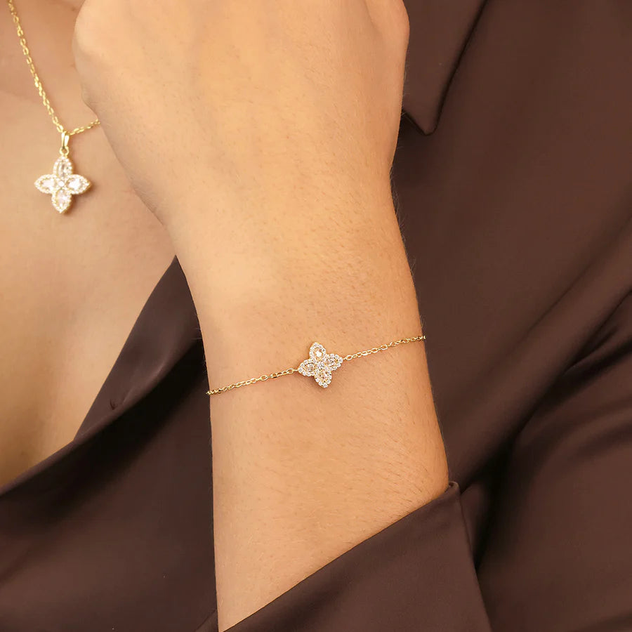 Silver Gold-plated Pretty Petals Bracelet Lyrienne ST2569
