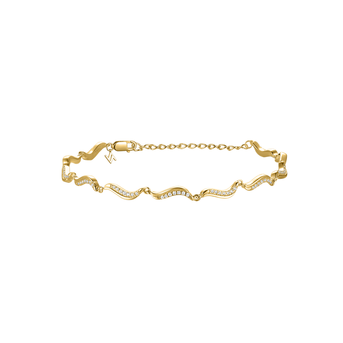 Sterling Silver Gold-plated Sparkly Couture Bracelet ST2618