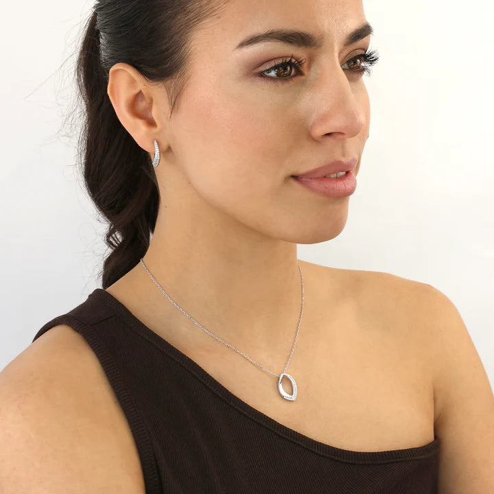 Silver CZ Glamour Girl Pendant ST2623
