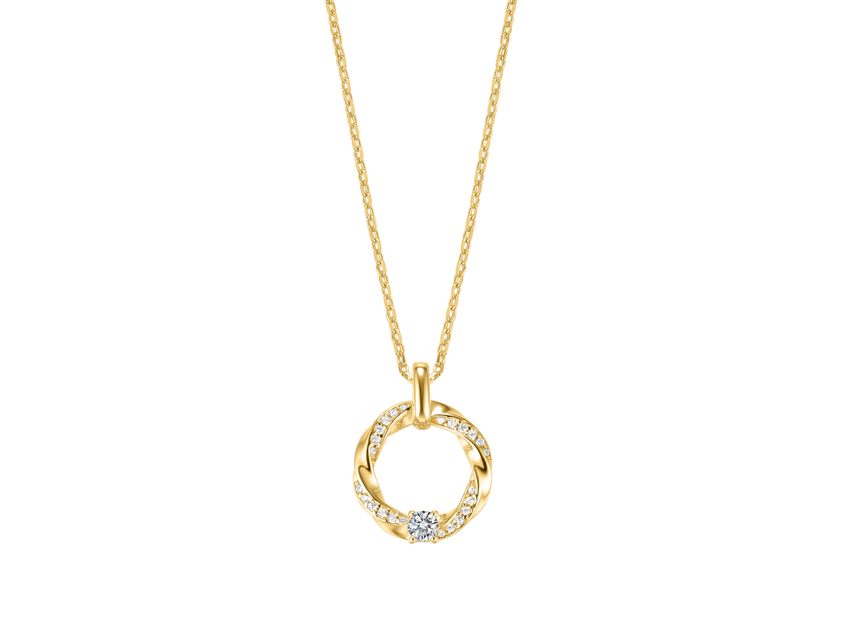 Sterling Silver CZ Angel Pendant ST2680