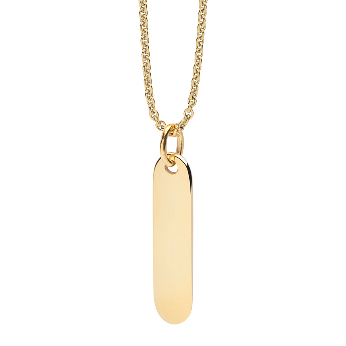 Sterling Silver Gold Plated Tag Pendant STG036