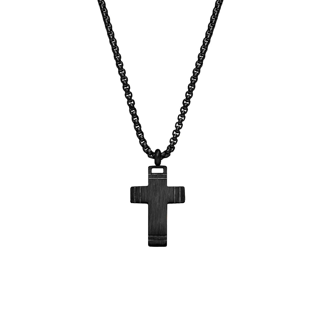 Steelwear New York Cross Necklace Black SW-1024