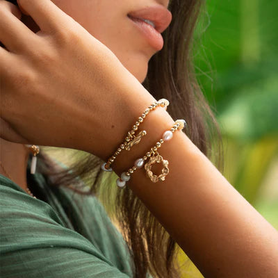 ChloBo Treasures of Bali Peace & Balance Set of 2 Bracelets - Gold