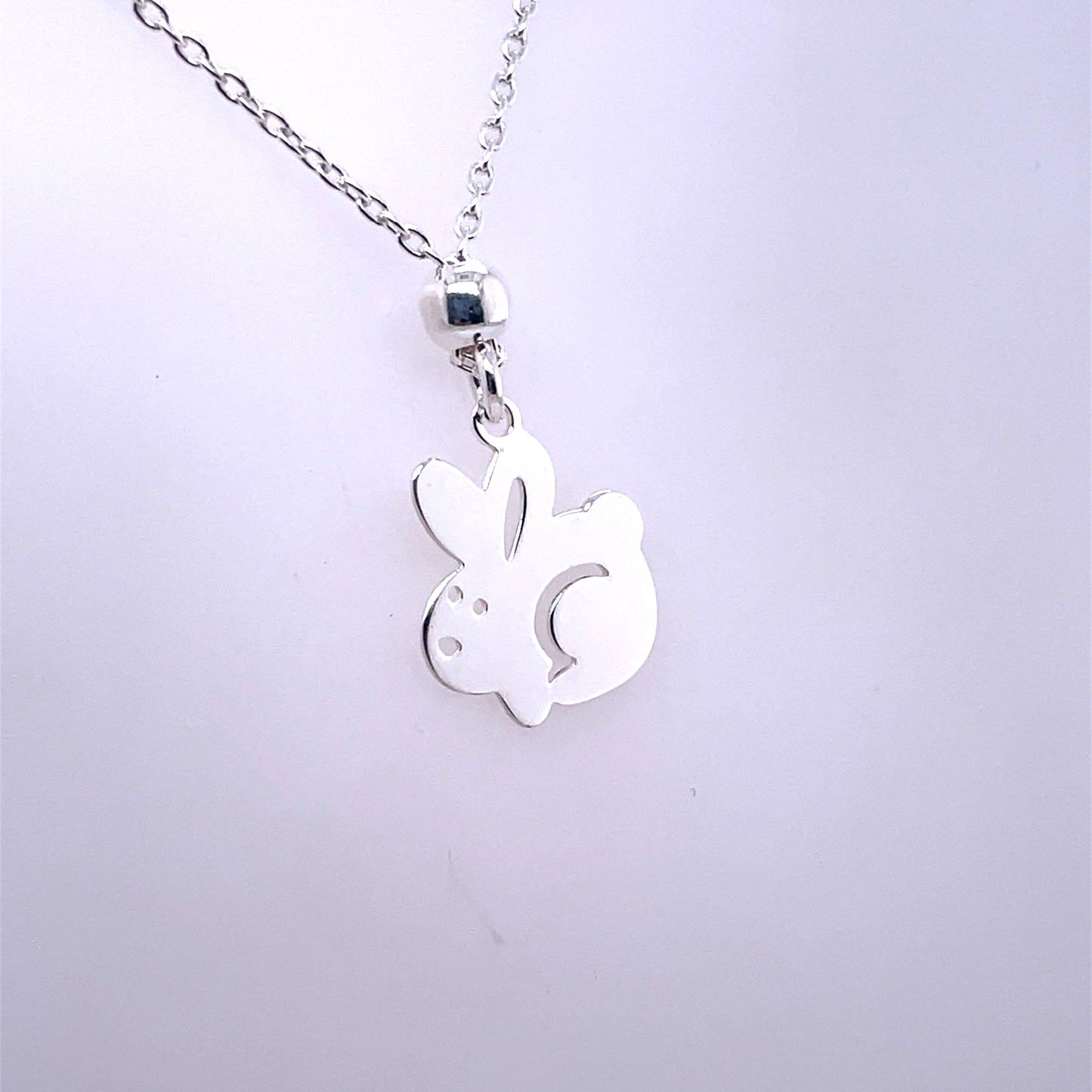 Silver Kids Rabbit Pendant 14 inch chain TZ326