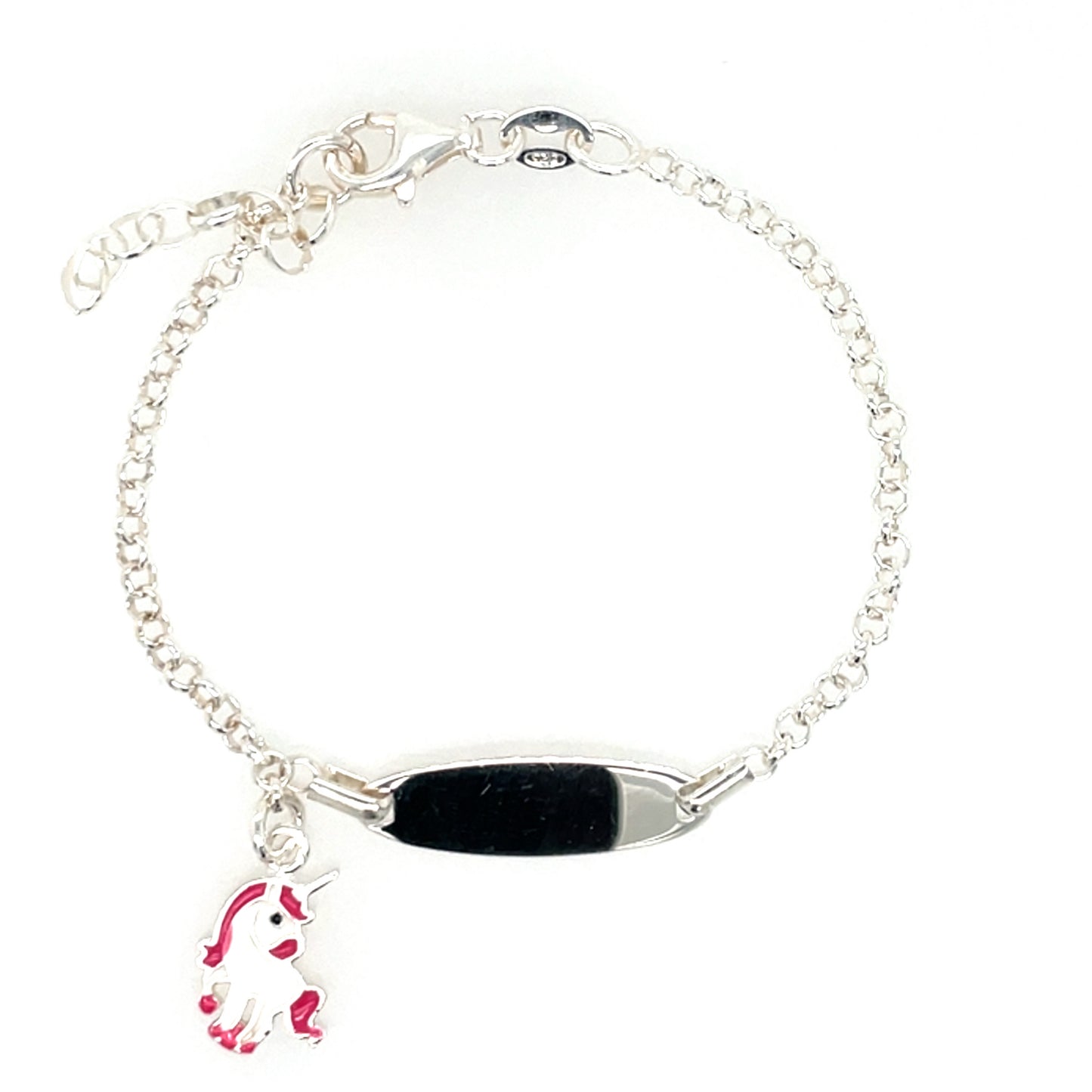 Sterling Silver Child's Identity Bracelet Unicorn TZ364