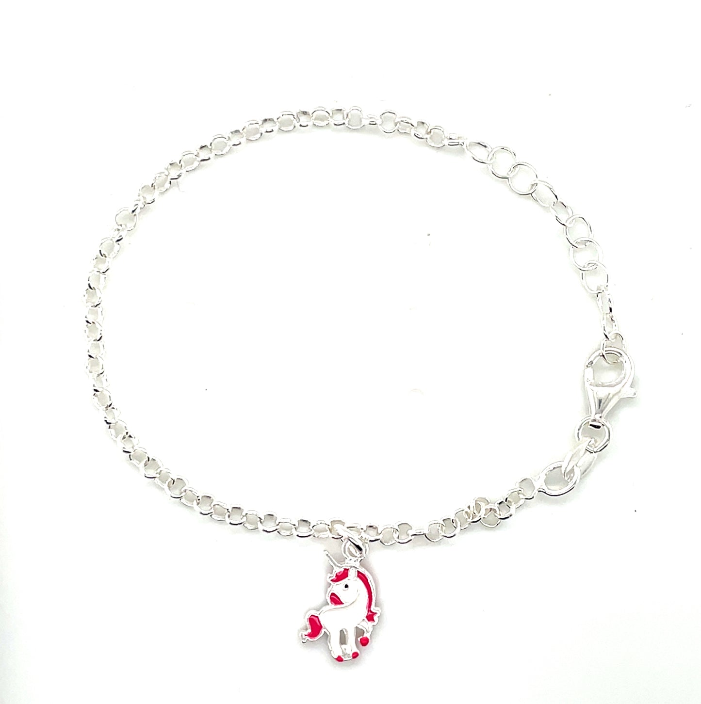 Silver Bracelet with Unicorn Charm TZ399