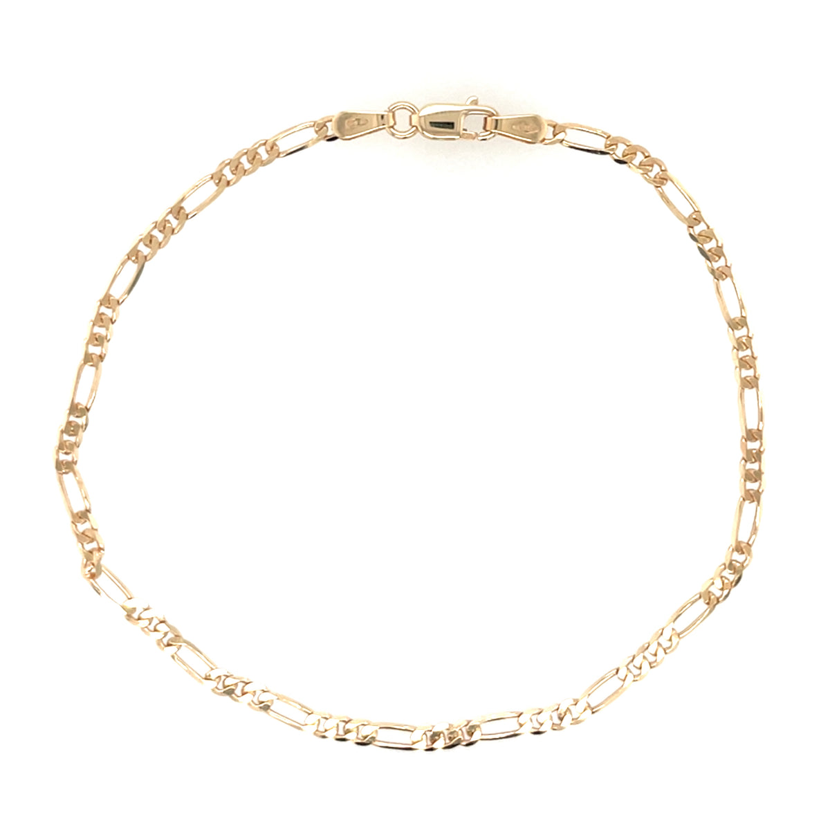 9ct Gold 2.4mm Figaro Bracelet GB493
