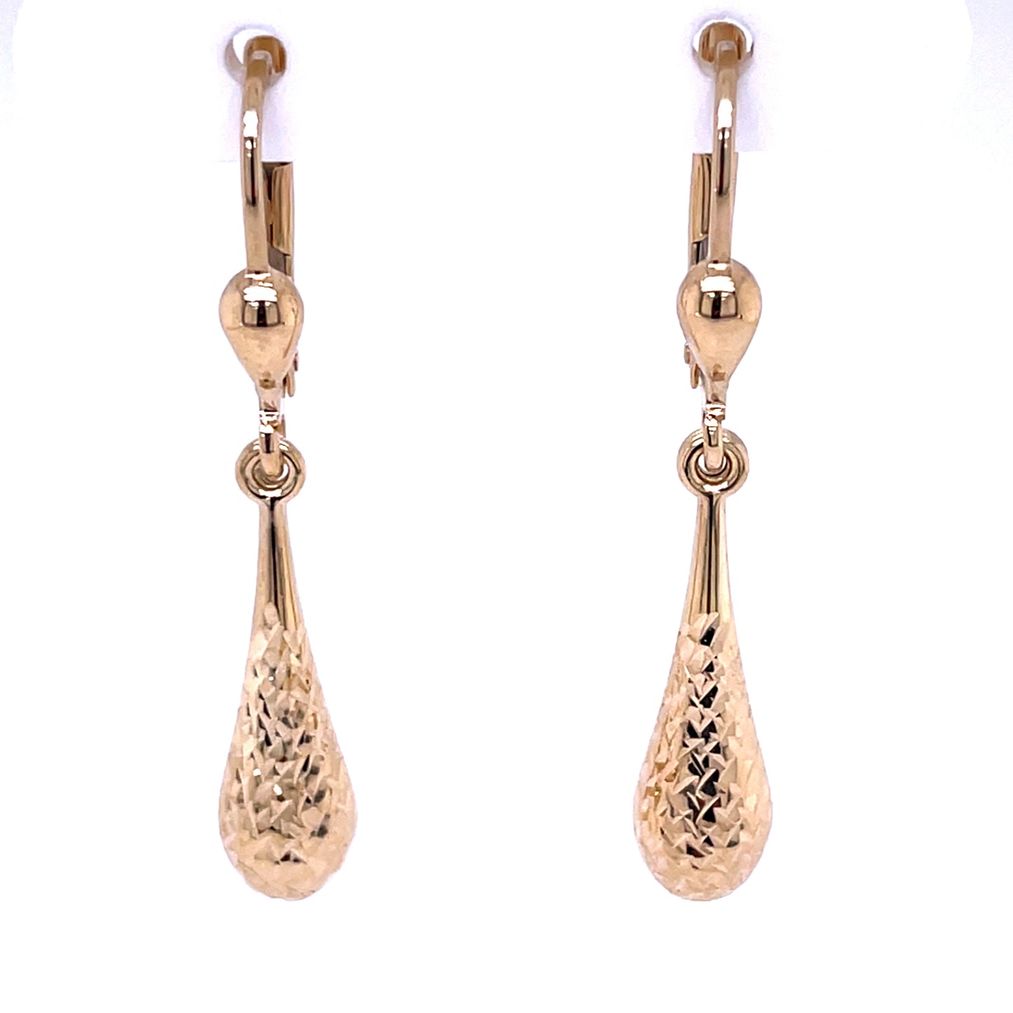 9ct Gold Diamond-cut Teardrop Earrings GE1013