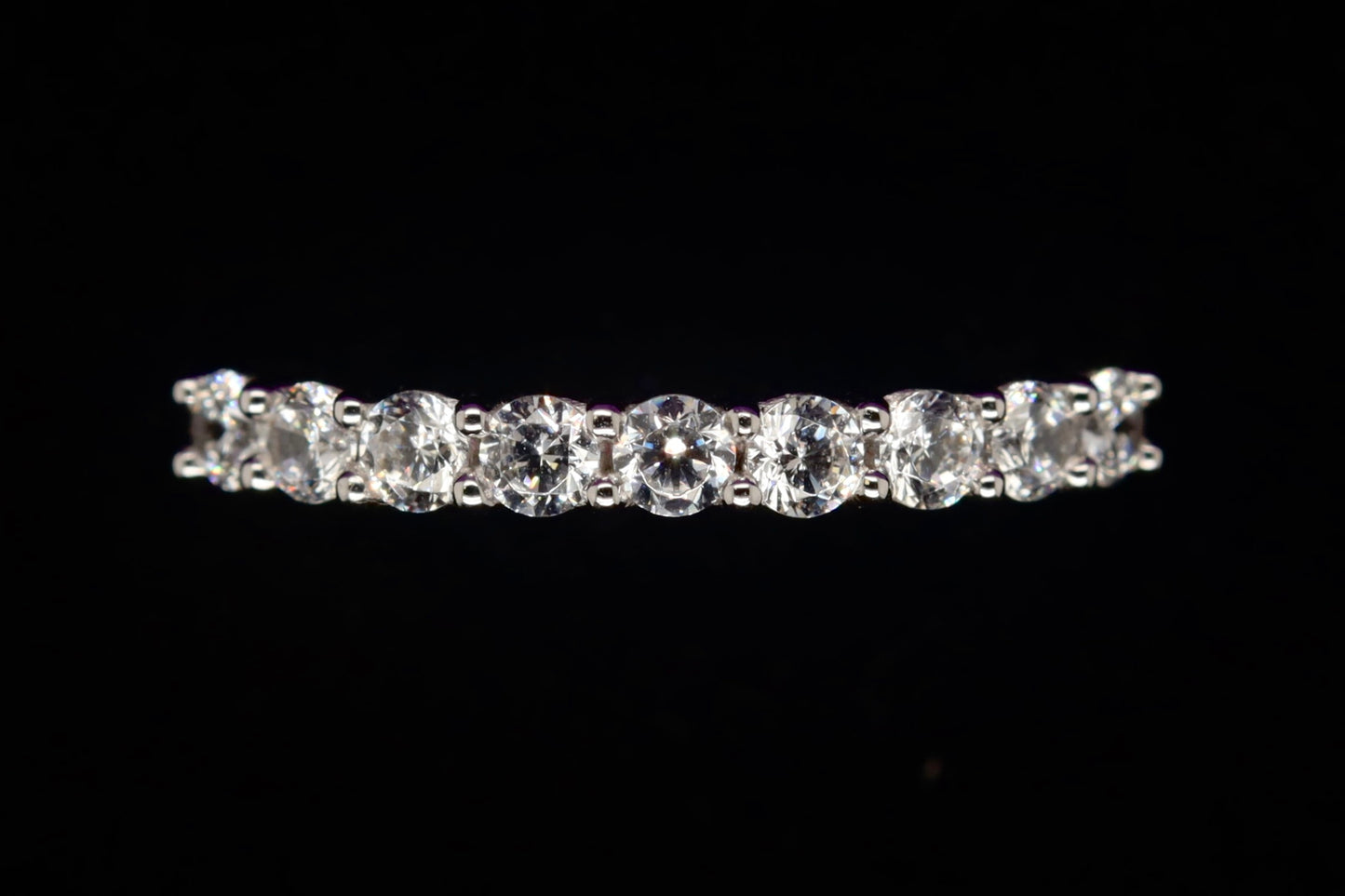 9ct White Gold CZ Claw-set Eternity Ring WRA025