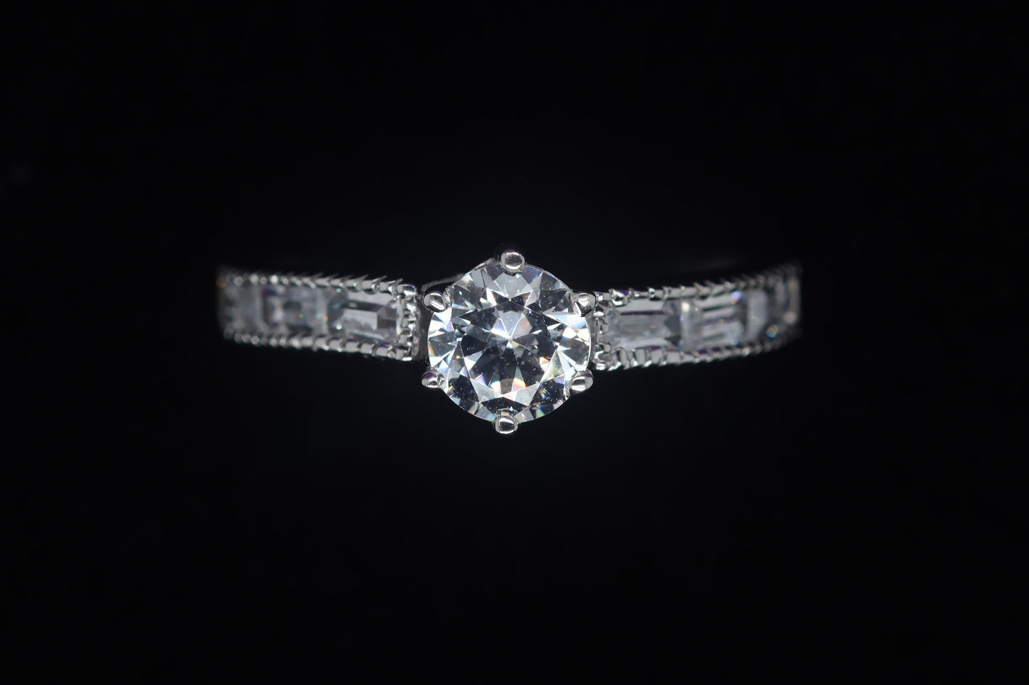 9ct White Gold Classic CZ Solitaire Ring WRZ020