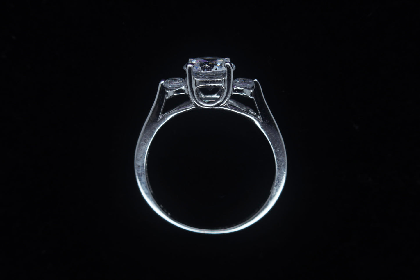 9ct White Gold CZ Trilogy Ring WRZ039