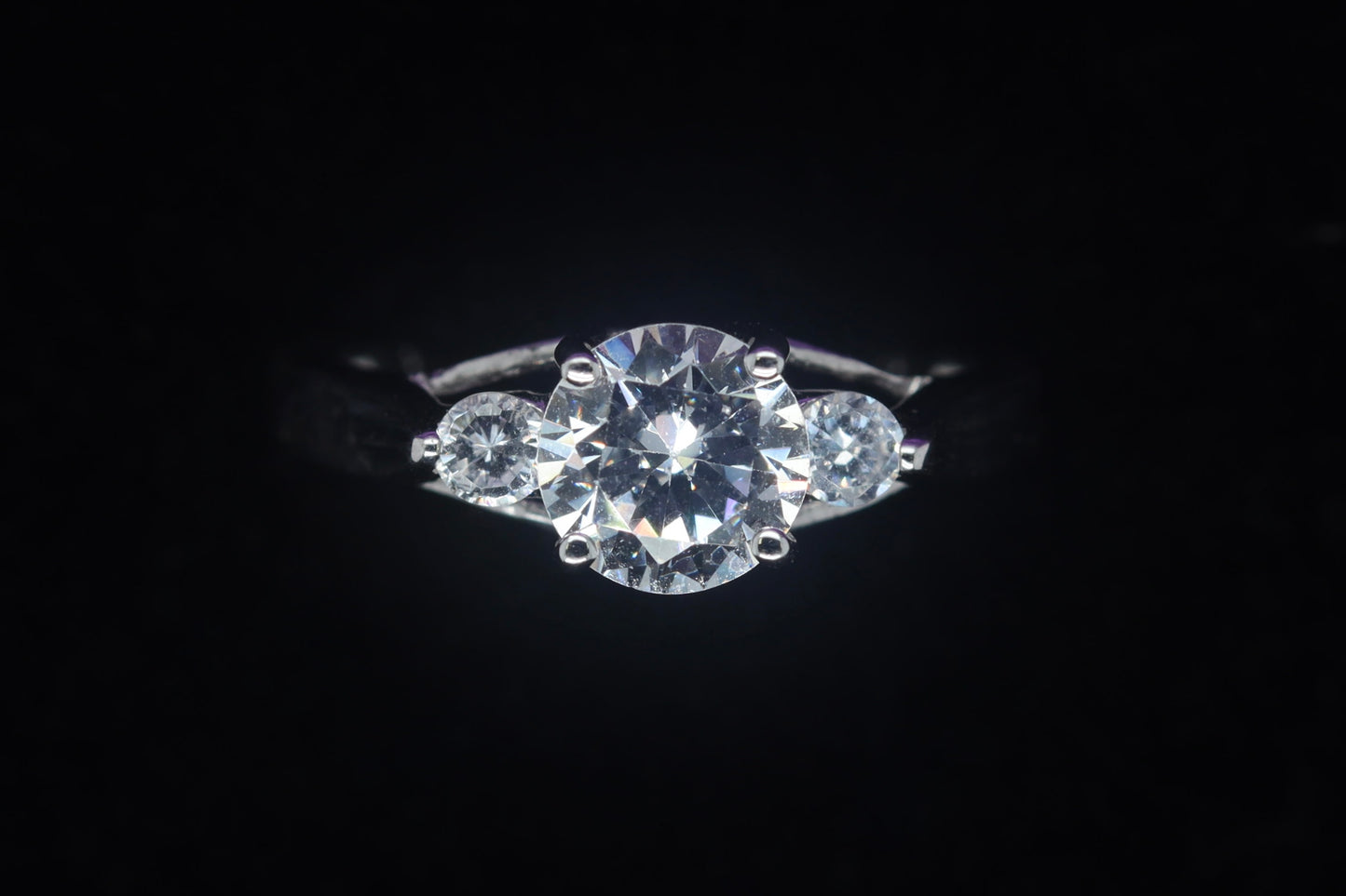 9ct White Gold CZ Trilogy Ring WRZ039
