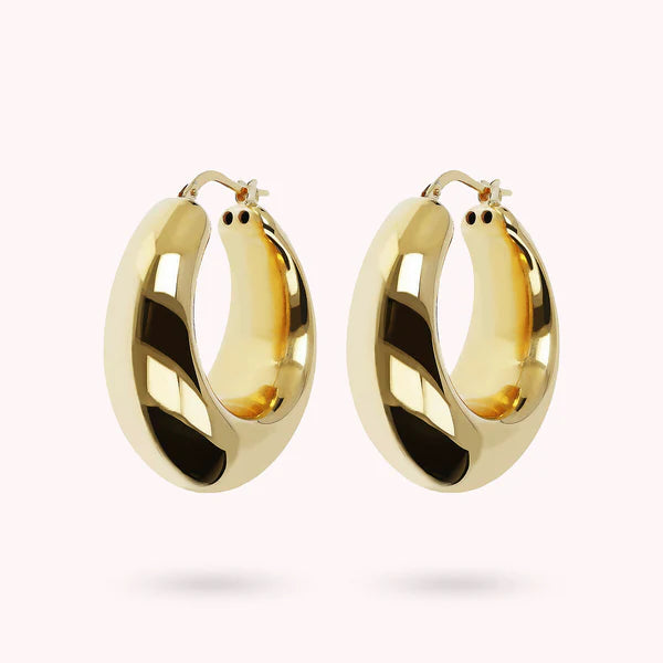 Bronzeallure Golden Domed Hoop Earrings WSBZ01629Y.Y