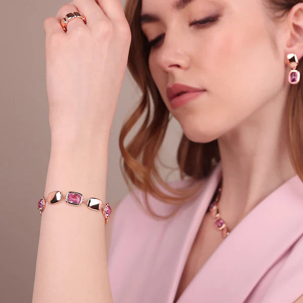 Bronzeallure Bracelet with Shiny Nuggets and Baguette Gem Prism WSBZ02436.KU