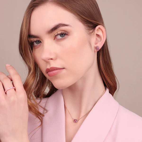 Bronzeallure Stud Earrings with Baguette Gem Prism WSBZ02464.KU
