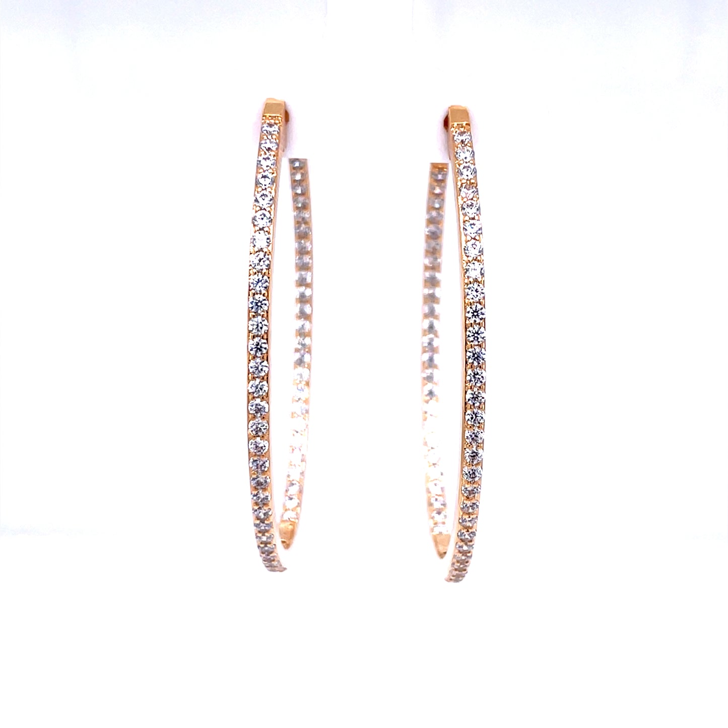 Bronzeallure Golden Hoop Earrings with Cubic Zirconia WSBZ00587Y.WY