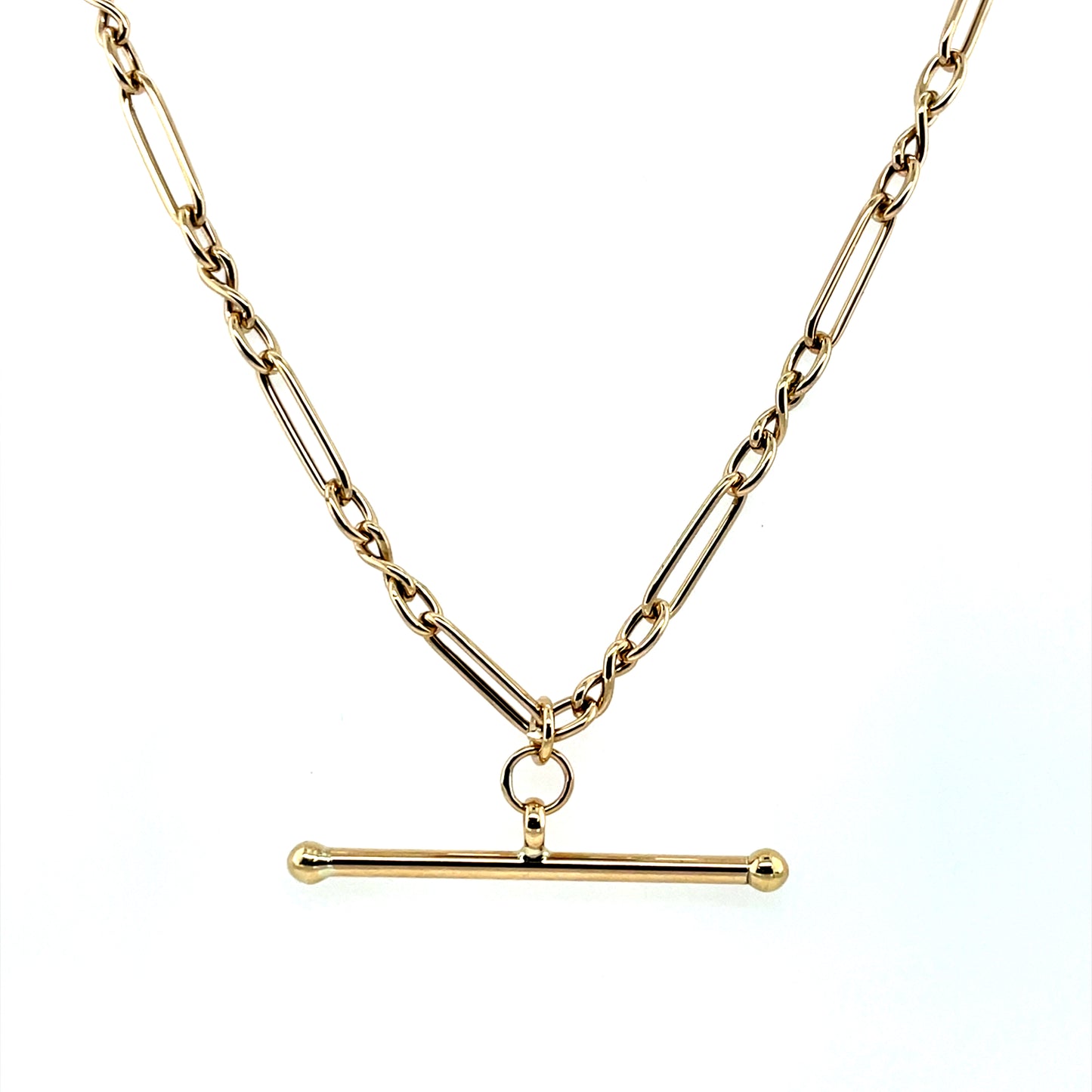 9ct Gold Long & Short Link Chain with T-Bar GC731