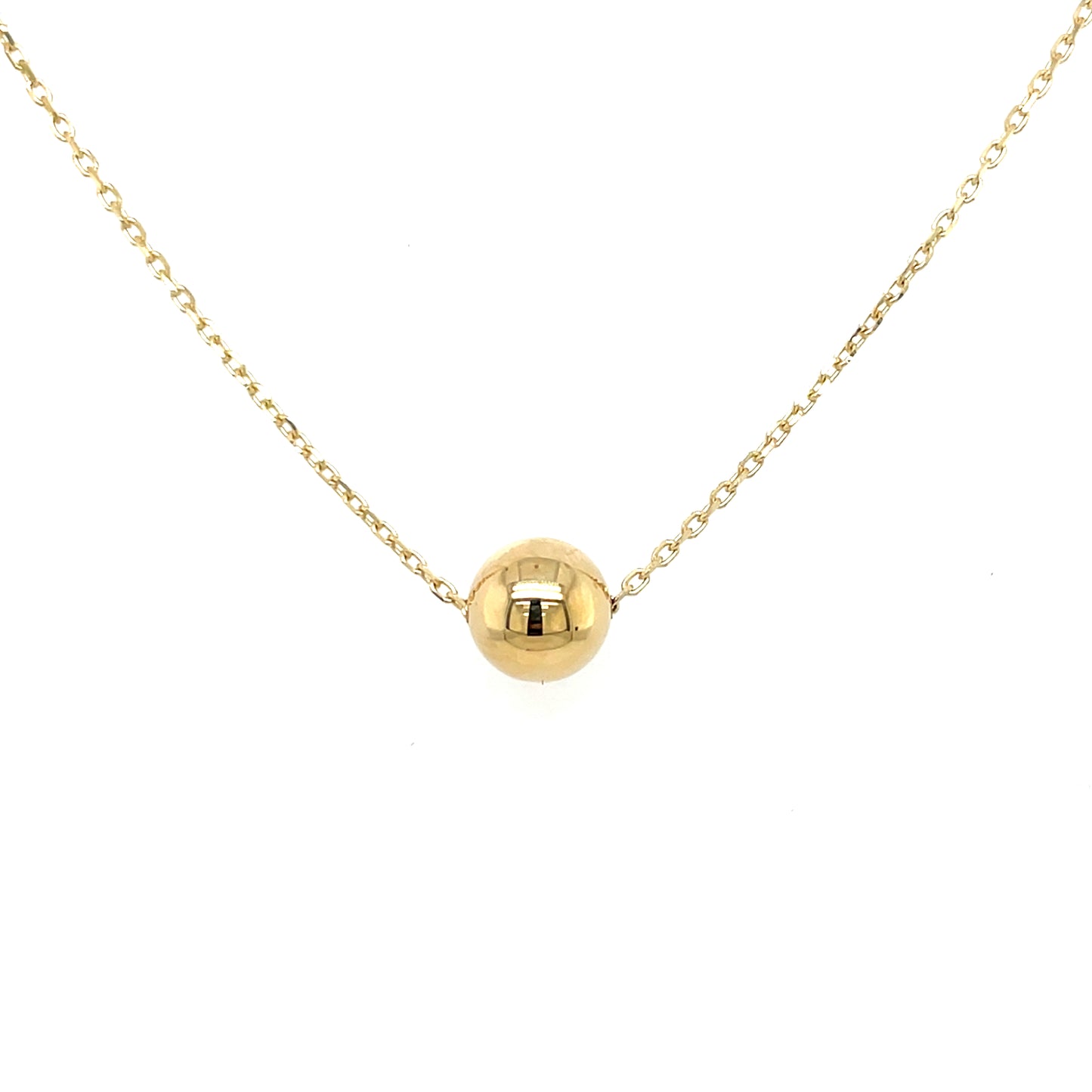 9ct Gold 7mm Ball Pendant GP839