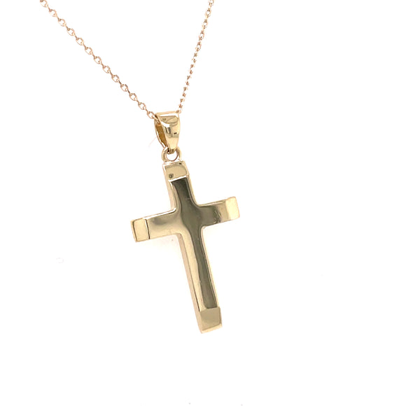 9ct Yellow Gold Cross Solid Chiselled Ends GP784