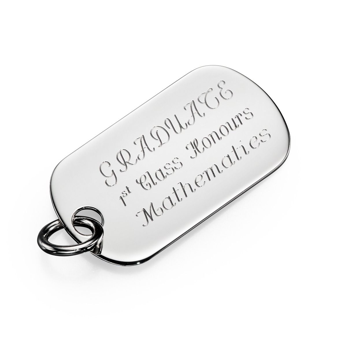 Silver Dog Tag Pendant P3636