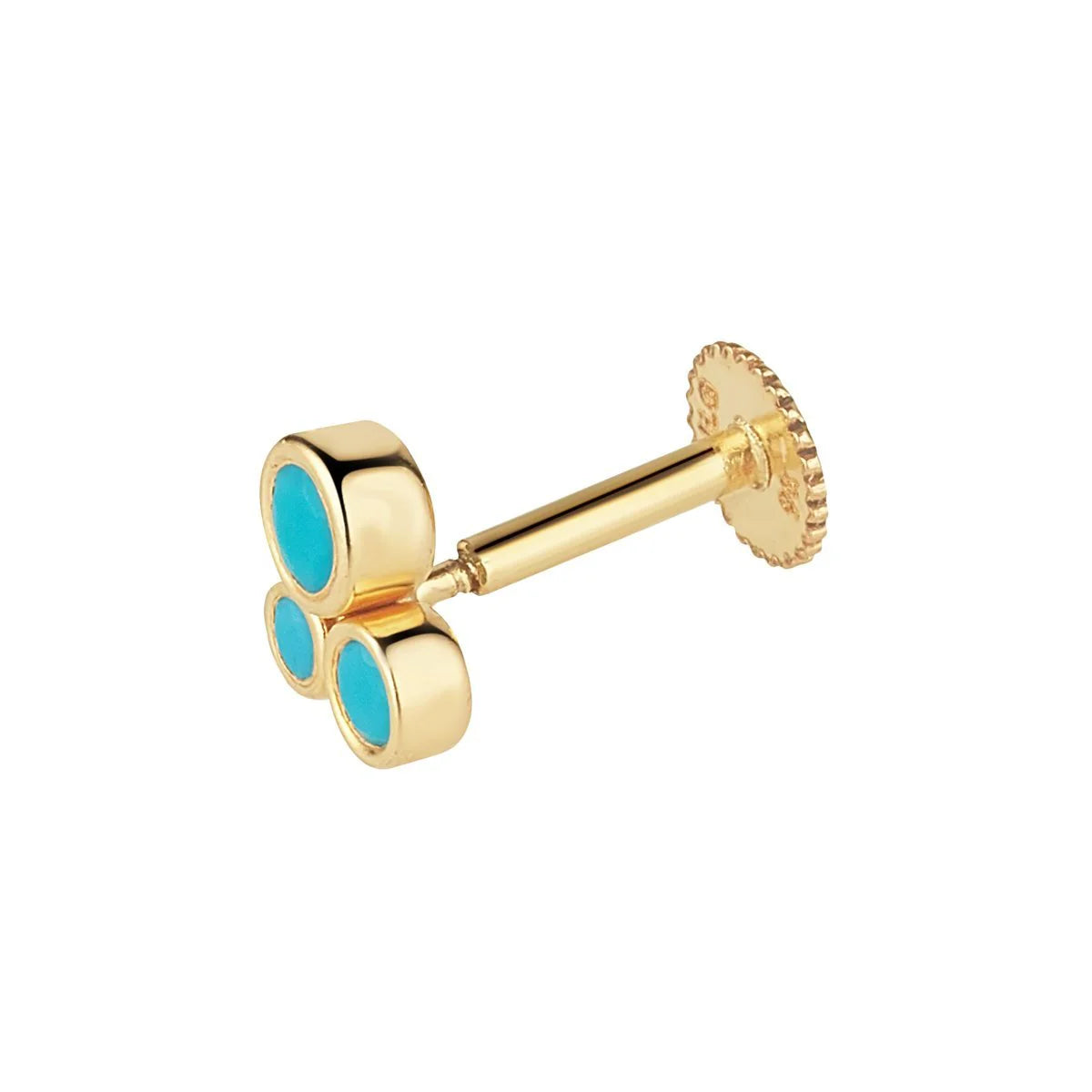 9ct Gold Turquoise Piercing Earring NG3404