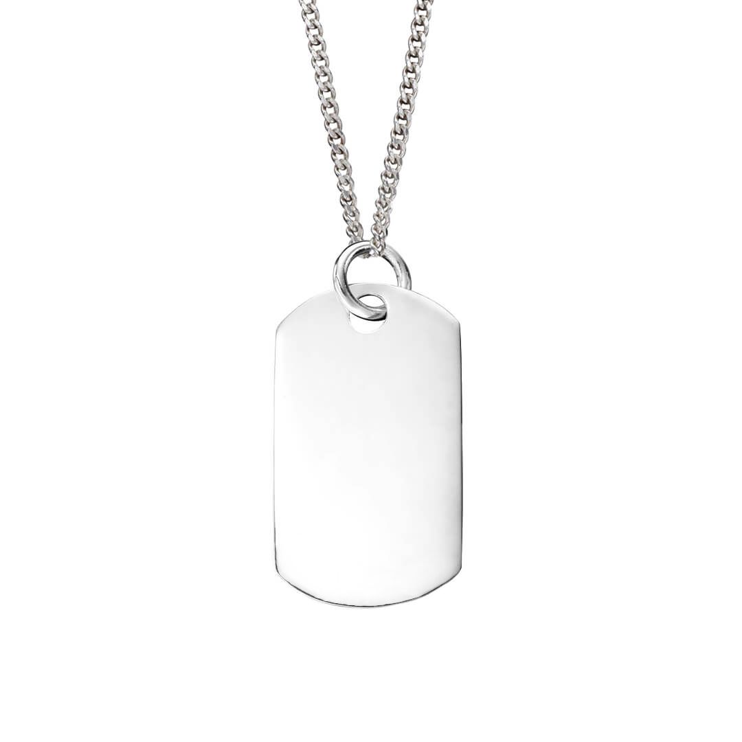 Silver Dog Tag Pendant P3636