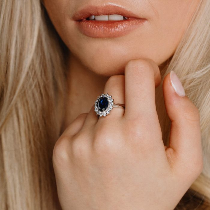 Diamonfire Blue Sapphire Zirconia Ring R3663