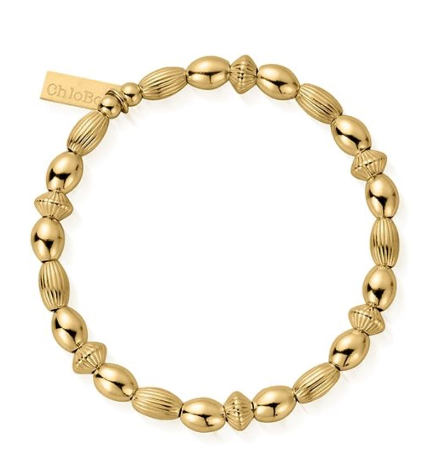 ChloBo Sterling Silver/Gold plated Mini Oval Disc Layering Bracelet