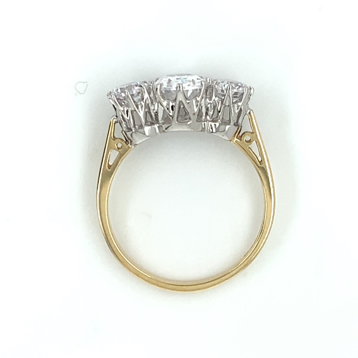 9ct Gold Oval & Round CZ Trilogy Ring GRZ293
