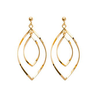 Amèlie 18ct Gold-Plated Teardrop Twist Drop Earrings 1412700