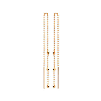 Amèlie 18ct Gold-Plated Beaded Pull Through Earrings 1539300