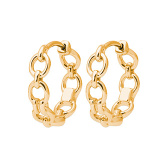 Amèlie 18ct Gold-Plated Oval Link Hoop Earrings 1634700