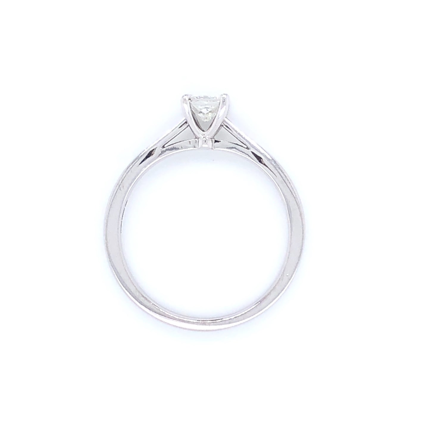 18ct White Gold 0.40ct Princess Diamond Classic Solitaire Ring Z11/17