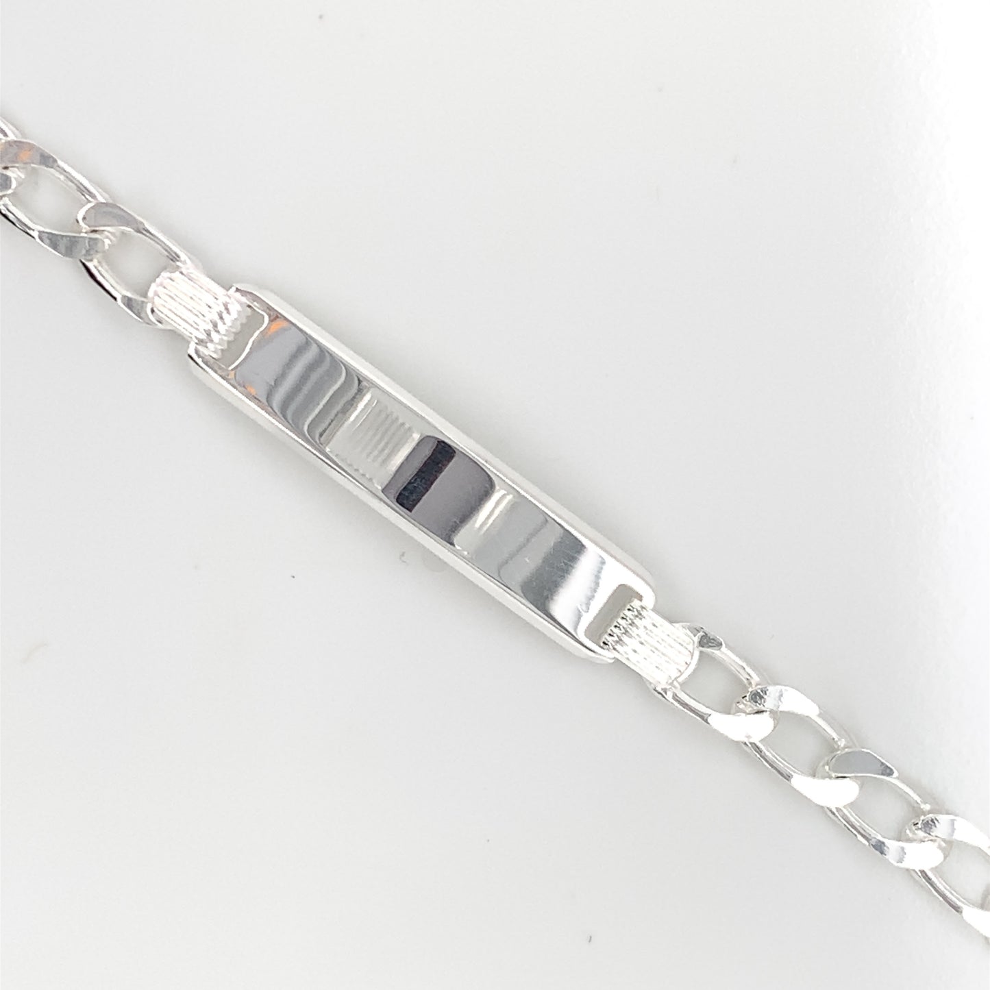 Sterling Silver 20cm Engravable Curb Identity Bracelet