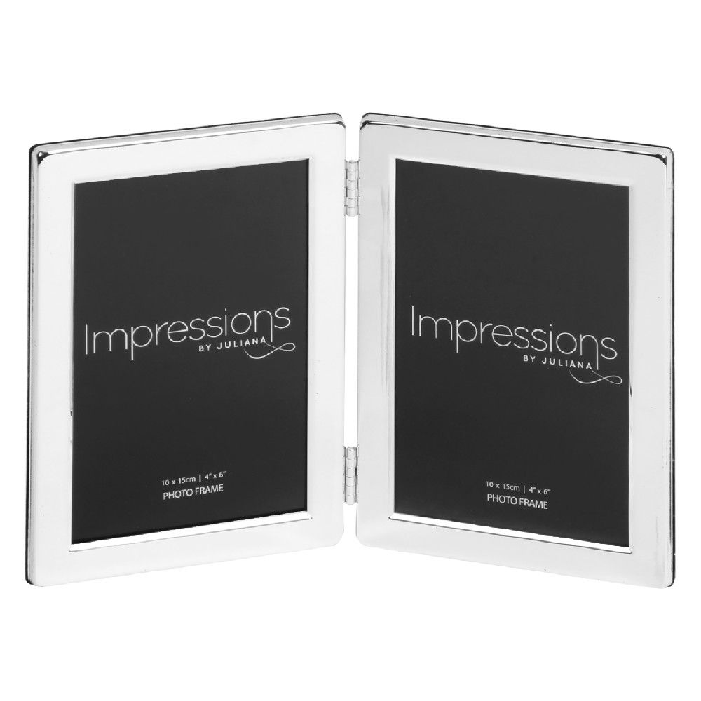 Silver Plated Double 4 x 6 Photo Frame