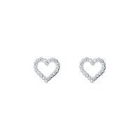 TED BAKER CRYSTAL HEART STUD EARRING SILVER