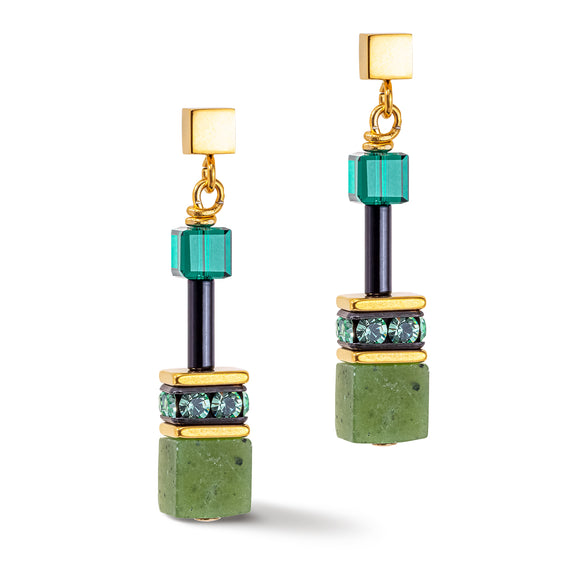 COEUR DE LION GeoCUBE® Iconic Precious earrings green 4905210500