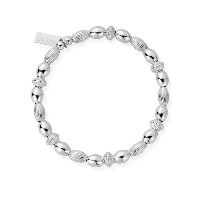 ChloBo Sterling Silver Mini Oval Disc Layering Bracelet