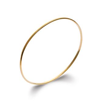 Amèlie 18ct Gold-Plated 2mm D-Shape Bangle 805732