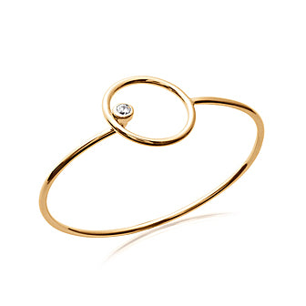 Amèlie 18ct Gold-Plated Circle & CZ Bangle 871106058
