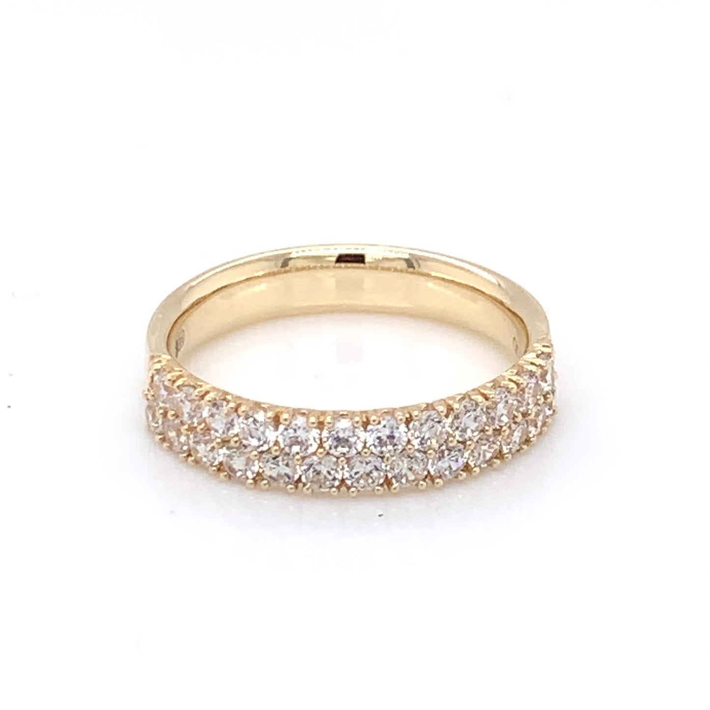 9ct Gold CZ Double Row Eternity Ring GRA113