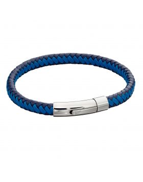 Fred Bennett Mens Blue Leather & Steel Bracelet B5275