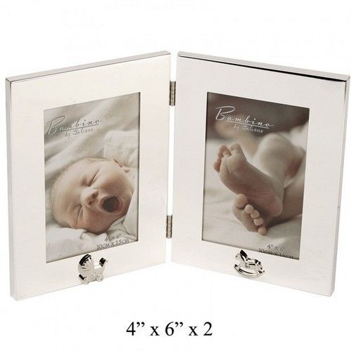 Silver Plated Double Baby Photo Frame CG924