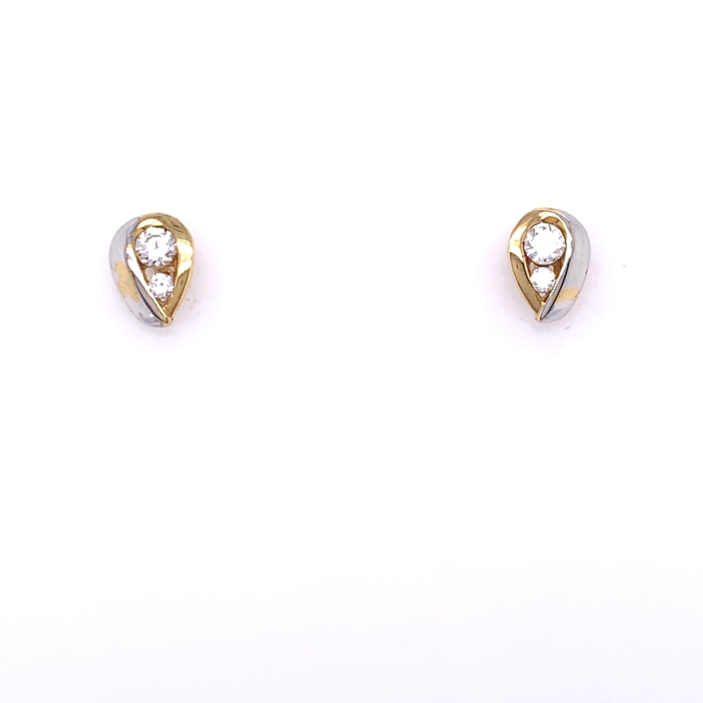 9ct Gold CZ Teardrop Stud Earrings GEZ277