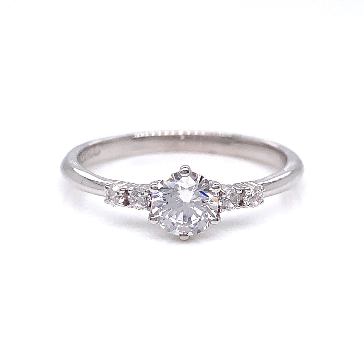 9ct White Gold CZ Solitaire Ring