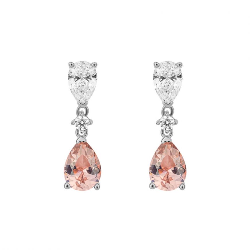 Diamonfire Teardrop Pink Zirconia Drop Earrings E6190