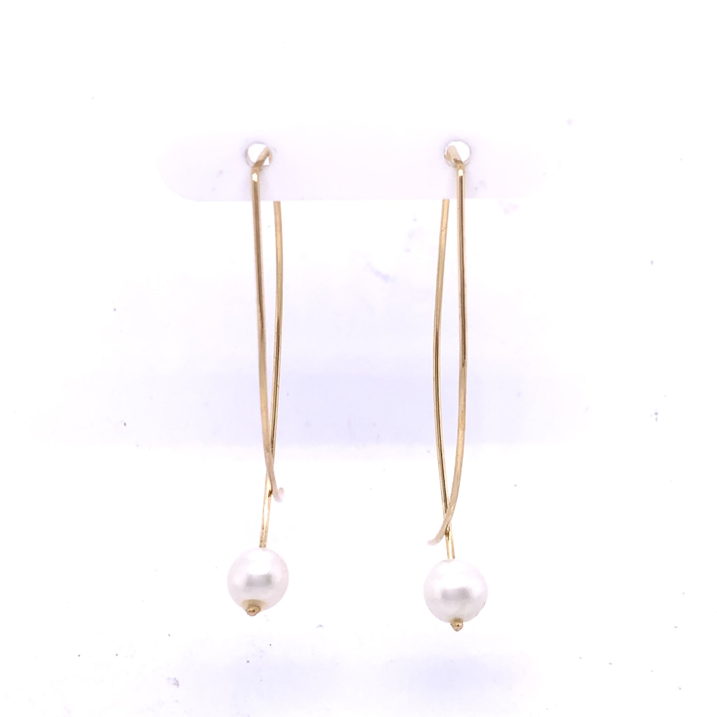 9ct Gold Pull-through Pearl Hook Earrings GEP366